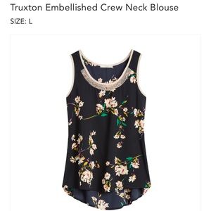 LE LIS Truxton Embellished Crew Neck Blouse